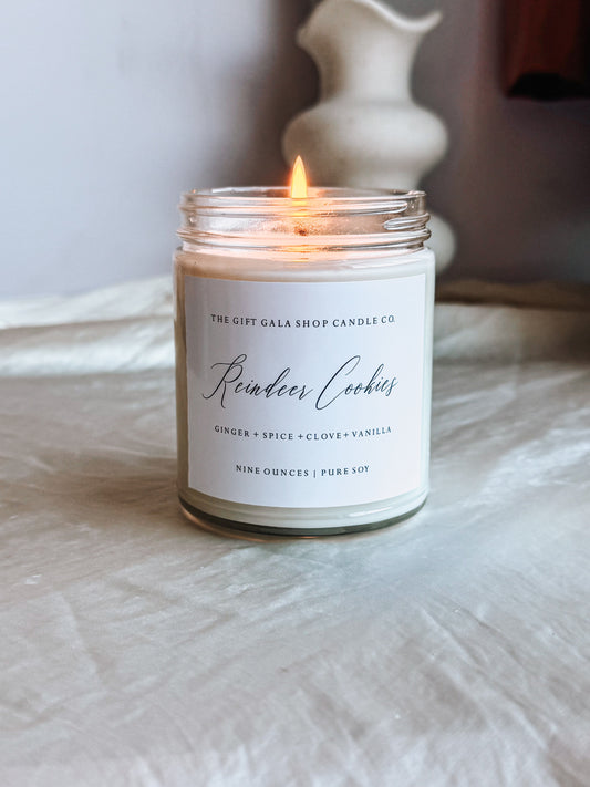 Reindeer Cookies Christmas Candle | Gingerbread Cookie Soy Candle | Non-Toxic Holiday Candle Gift The Gift Gala Shop Candle Co.