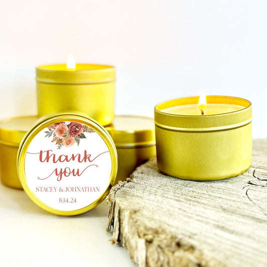 Rust Terracotta Wedding Favor Candles | Bulk Wedding Favors for Guests | The Gift Gala Shop Candle Co. Candle Favors The Gift Gala Shop Candle Co.