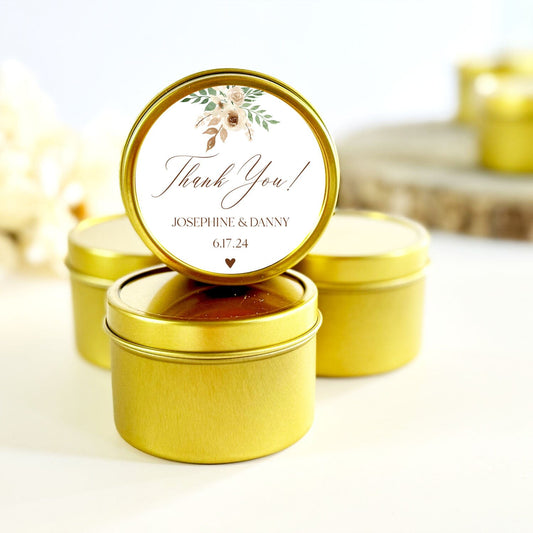 Rustic Wedding Favor Candles for Fall | Bulk Wedding Favors for Guests | The Gift Gala Shop Candle Co. Candle Favors The Gift Gala Shop Candle Co.