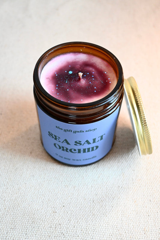 Sea Salt & Orchid 9 oz Scented Candle | Handmade Soy Candle | Spring Candles The Gift Gala Shop Candle Co. 