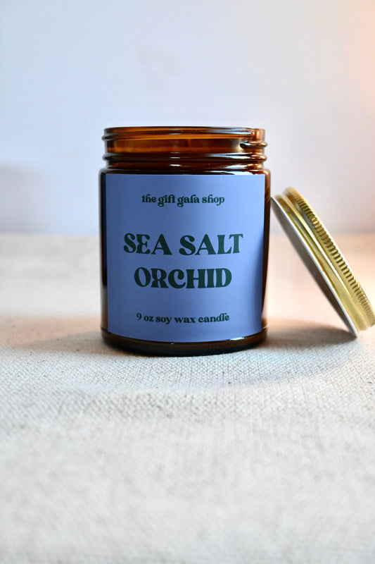 Sea Salt & Orchid 9 oz Scented Candle | Handmade Soy Candle | Spring Candles The Gift Gala Shop Candle Co. 