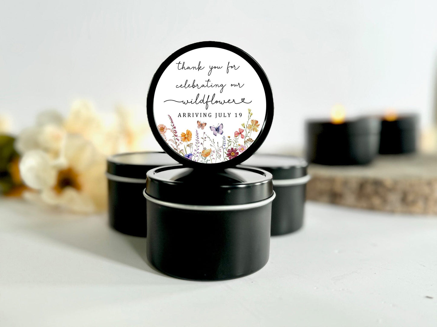 Spring Wildflower Baby Shower Candle Favors / Set of 10 Baby In Bloom Candles Candle Favors The Gift Gala Shop Candle Co. 