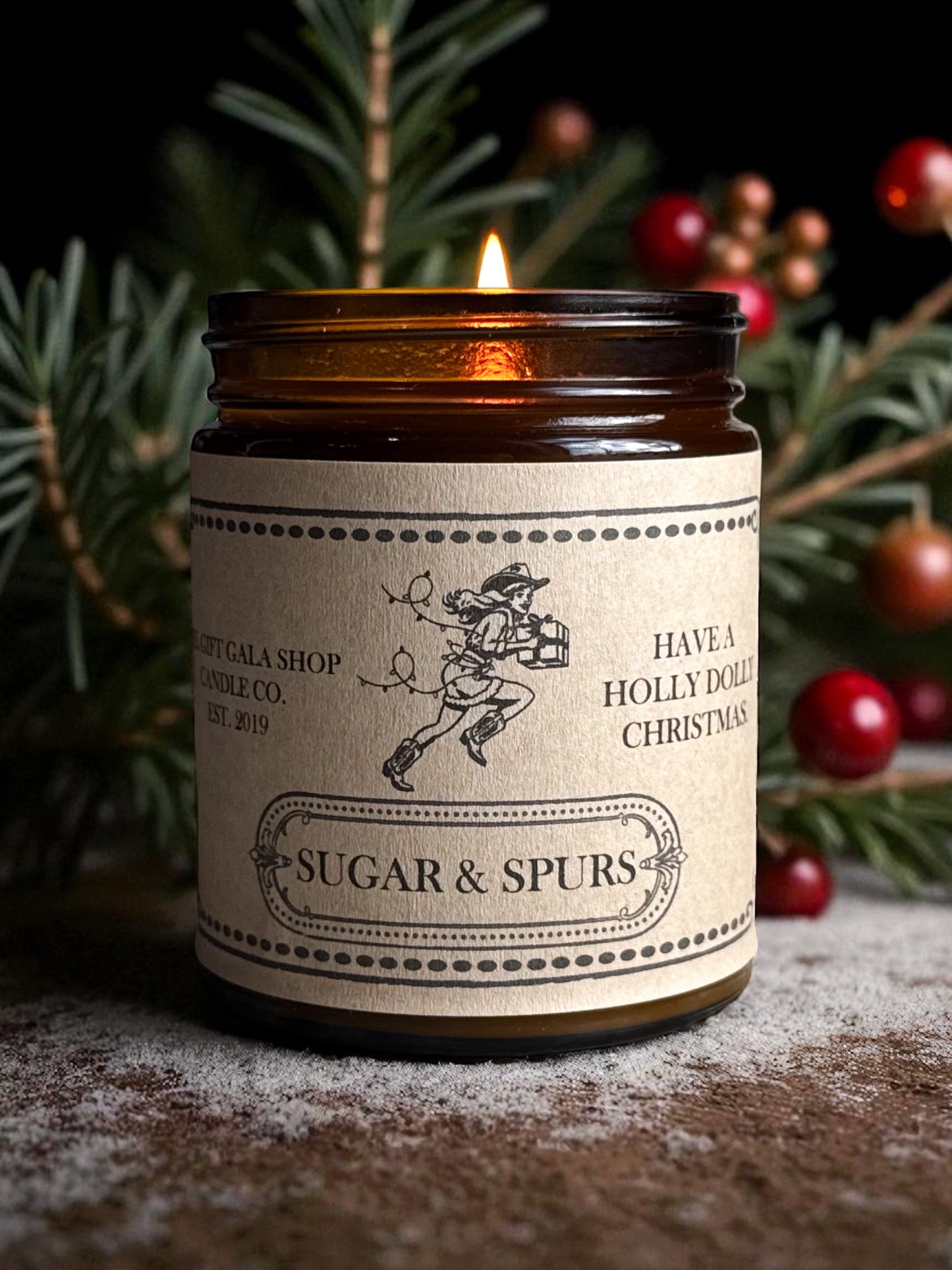 "Sugar & Spurs” Western Candles | Rustic Holiday Candles The Gift Gala Shop Candle Co. 