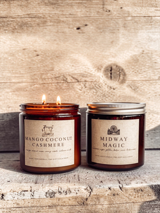 Summer Soy Candle | 16 oz Double Wick Amber Jar | Non-Toxic Candle | Beachy, Citrus & Cozy Luxury Scents The Gift Gala Shop Candle Co. 