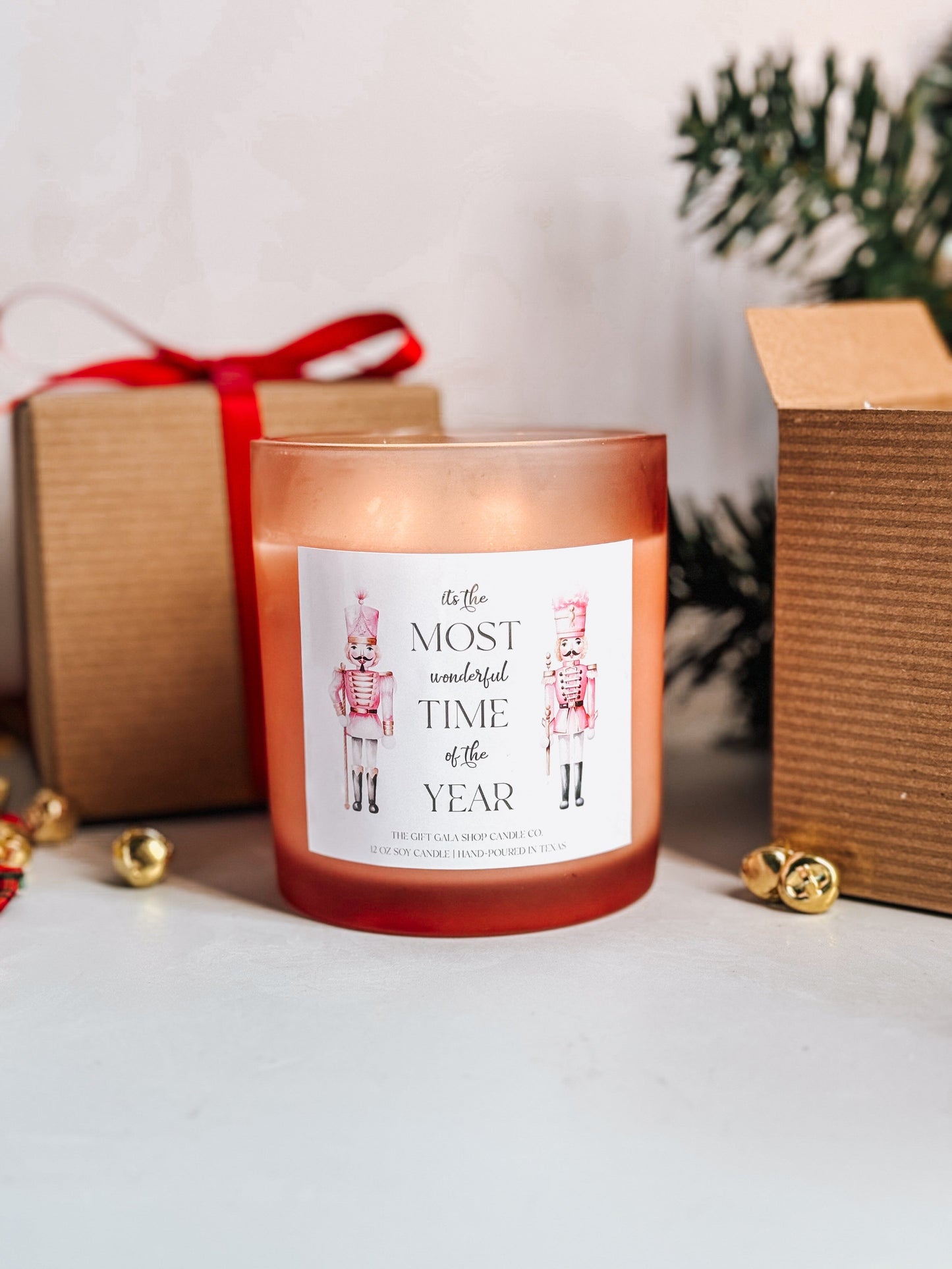 The Nutcracker Candle | Pink Christmas Home Decor | 12 oz Double Wick Long Lasting Candle Soy candle The Gift Gala Shop Candle Co. 