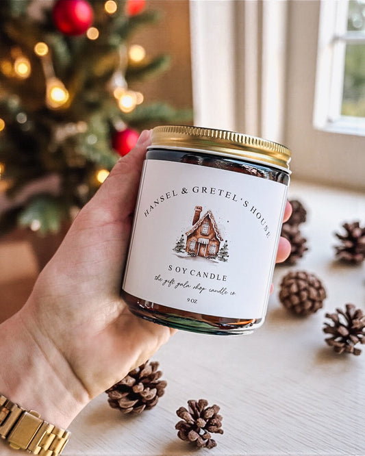 Vintage Christmas Candles | 9 oz Nontoxic Hand Poured Soy Candles | Amber Jar Holiday Candle The Gift Gala Shop Candle Co.