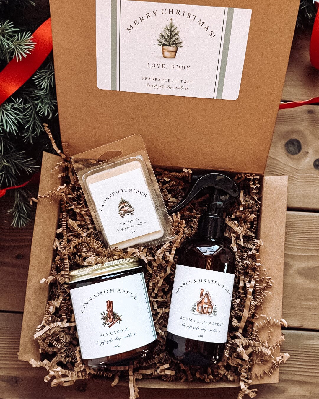 Vintage Christmas Gift Box | Nontoxic Holiday Fragrance Gift Set The Gift Gala Shop Candle Co. 