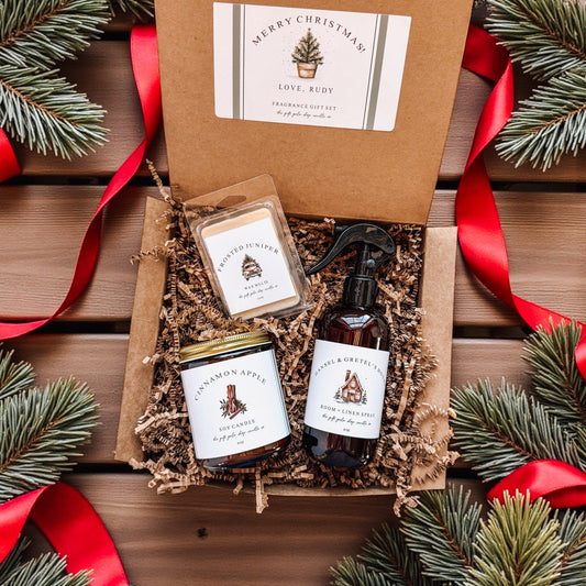 Vintage Christmas Gift Box | Nontoxic Holiday Fragrance Gift Set The Gift Gala Shop Candle Co.