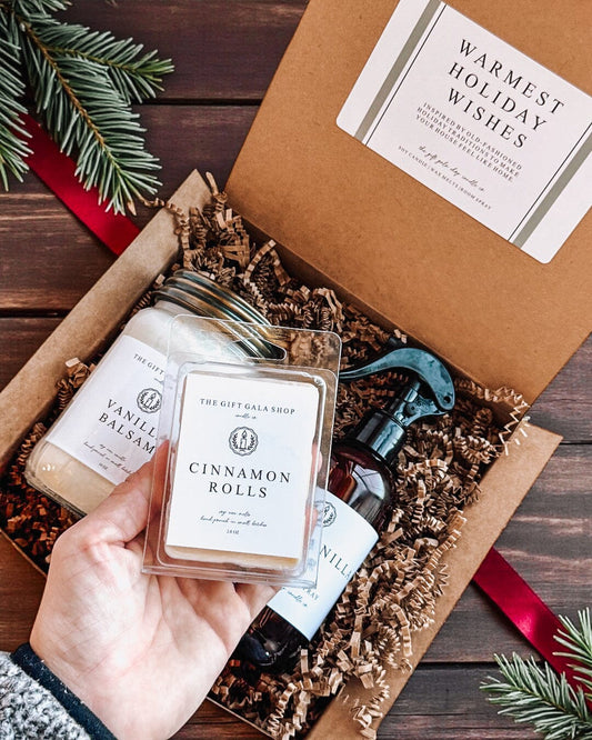 Vintage Farmhouse Winter Gift Box | Cozy Holiday Gift Set | Soy Candle + Room Spray + Wax Melt The Gift Gala Shop Candle Co. 