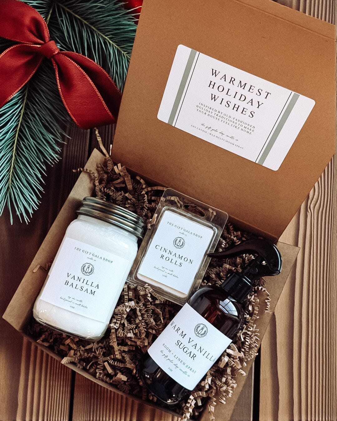 Vintage Farmhouse Winter Gift Box | Cozy Holiday Gift Set | Soy Candle + Room Spray + Wax Melt The Gift Gala Shop Candle Co. 