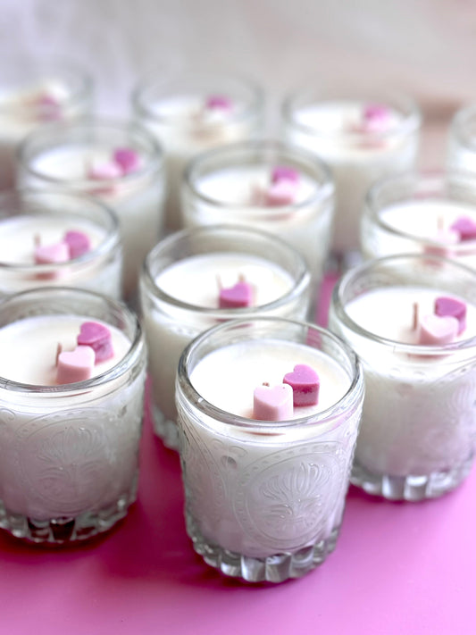 Warm Vanilla Sugar - Luxury Votive Candles with Heart Accents The Gift Gala Shop Candle Co.