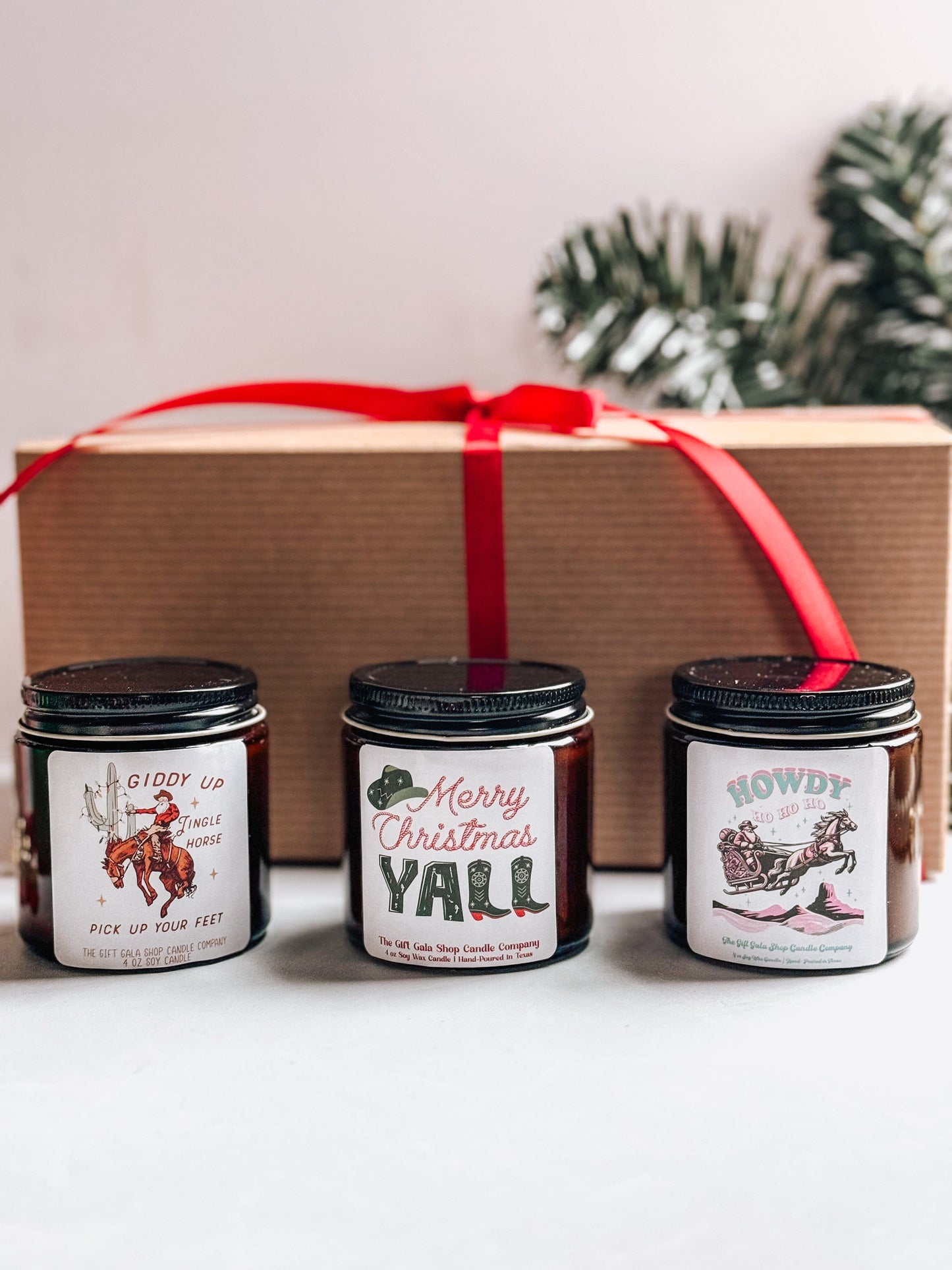 Western Christmas Candle Set | Christmas Candle Gift Box | Gift Idea for Her | Handmade Scented Candle The Gift Gala Shop Candle Co. 