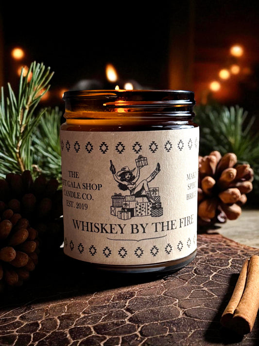 “Whiskey By The Fire” Western Soy Candles | Holiday Candles The Gift Gala Shop Candle Co.
