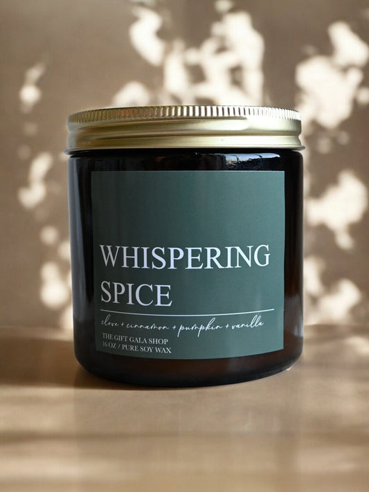 Whispering Spice Fall Candle – Toasted Pumpkin, Clove & Vanilla | Woven Autumn Collection | 16 oz Soy Candle Soy candle The Gift Gala Shop Candle Co.