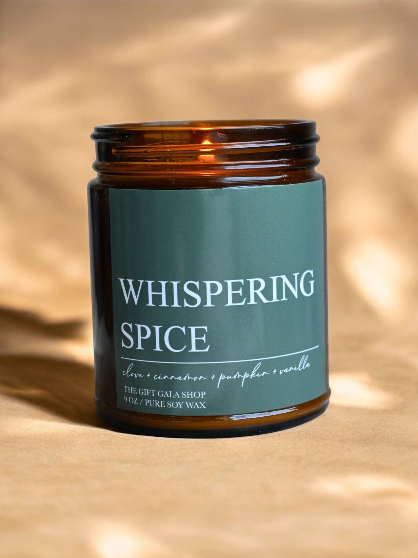 Whispering Spice Fall Candle – Toasted Pumpkin, Clove & Vanilla | Woven Autumn Collection | 9 oz Soy Candle Soy candle The Gift Gala Shop Candle Co. 