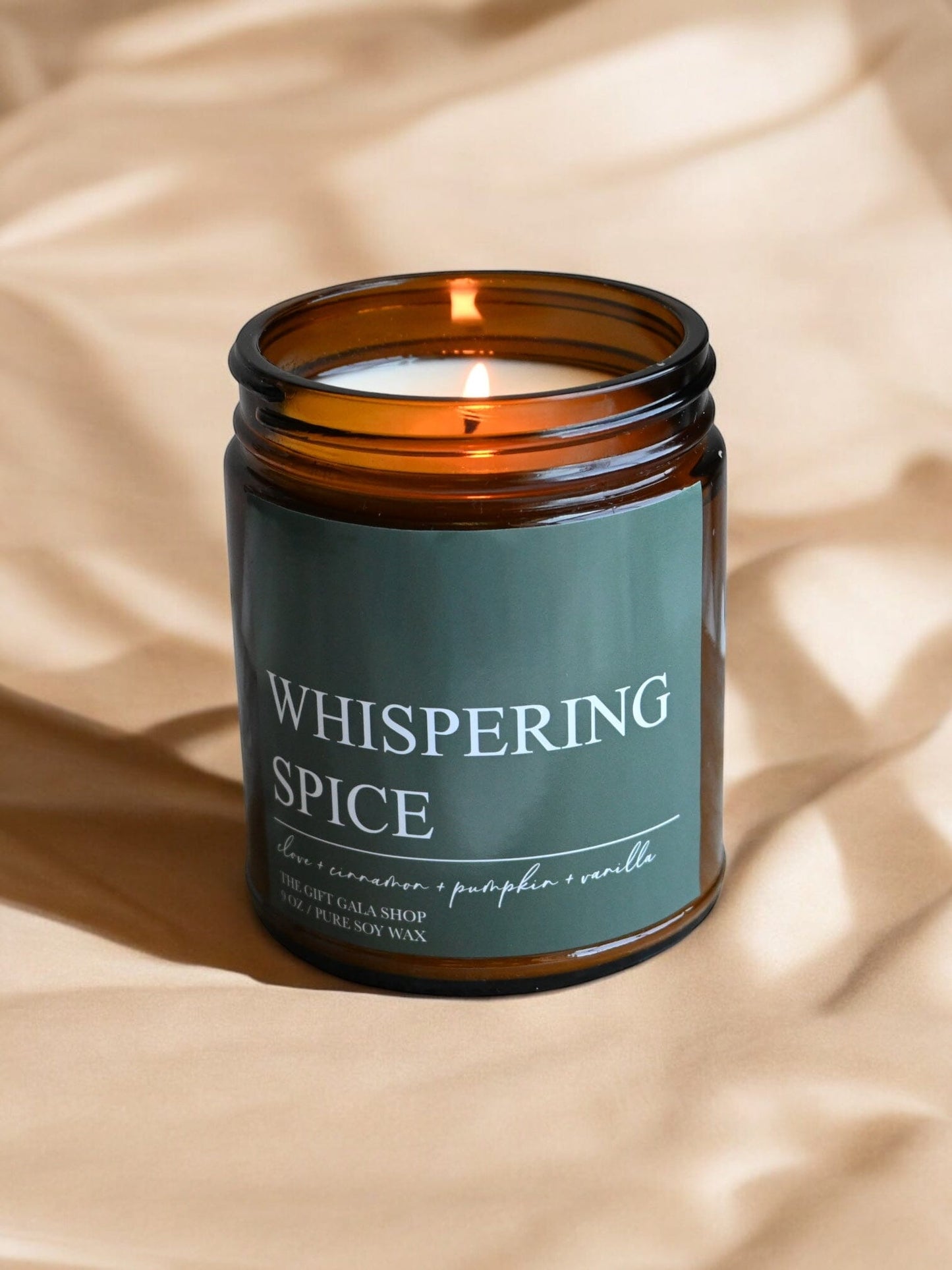 Whispering Spice Fall Candle – Toasted Pumpkin, Clove & Vanilla | Woven Autumn Collection | 9 oz Soy Candle Soy candle The Gift Gala Shop Candle Co. 
