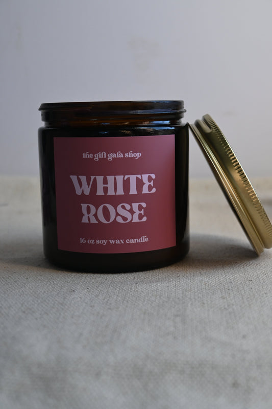 White Rose 16 oz Scented Candle | Handmade Soy Candle | Spring Candles The Gift Gala Shop Candle Co. 