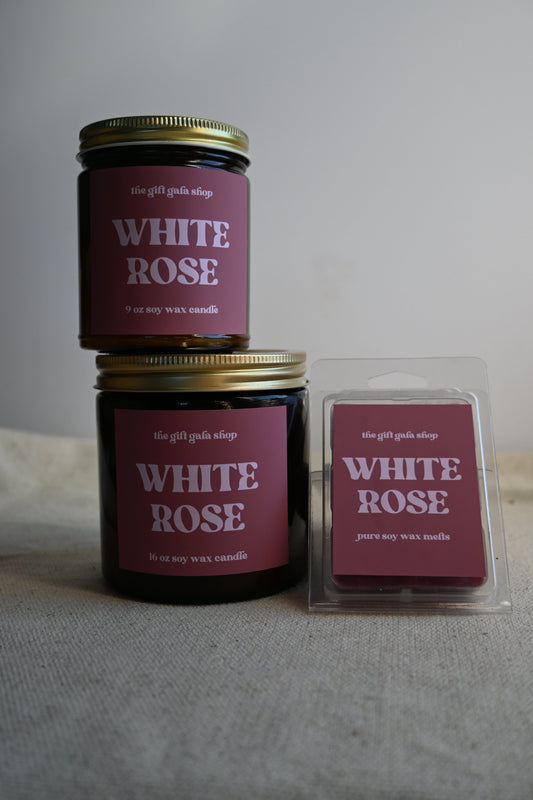 White Rose 16 oz Scented Candle | Handmade Soy Candle | Spring Candles The Gift Gala Shop Candle Co. 