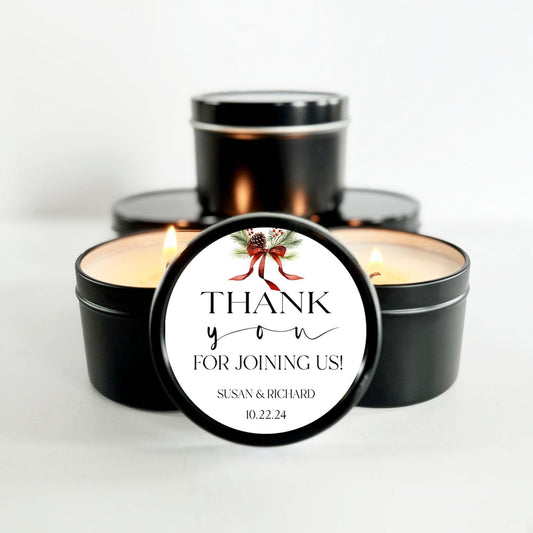 Winter Wedding Favor Candles | Set of 10 Tin Candle Favors for Guests | The Gift Gala Shop Candle Co. (Copy) Candle Favors The Gift Gala Shop Candle Co.