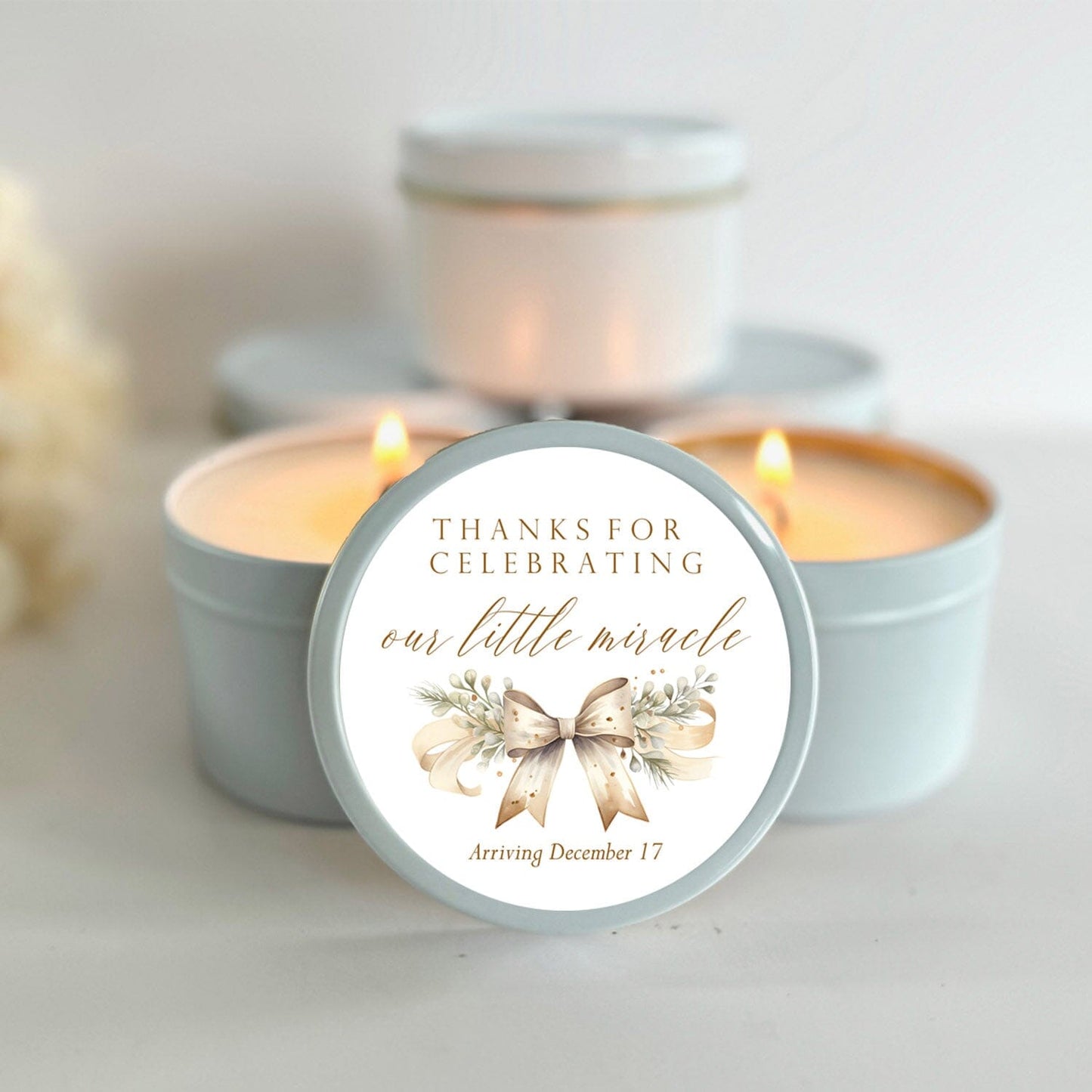 Winter Wonderland Baby Shower Favors | Personalized Bulk Soy Candle Favors for Baby Shower Candle Favors The Gift Gala Shop Candle Co. 