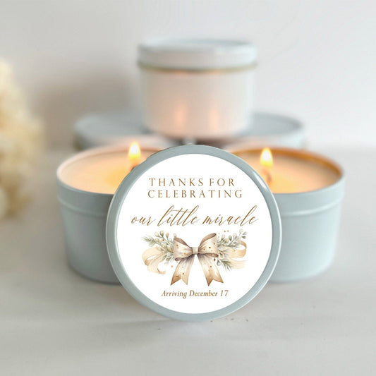 Winter Wonderland Baby Shower Favors | Personalized Bulk Soy Candle Favors for Baby Shower Candle Favors The Gift Gala Shop Candle Co.