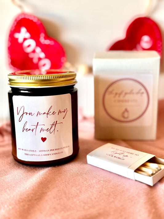 You Make My Heart Melt Candle | Valentines Gift Ideas for Him Soy candle Thegiftgalashop