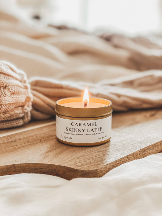 4 oz Gold Tin Soy Candles | Vegan Candles | Choose Scent Soy candle Thegiftgalashop