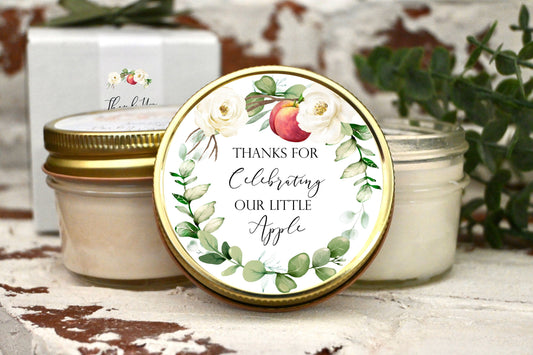 Apple of Our Eye Baby Shower Favors | Apple Baby Shower Candles | The Gift Gala Shop candle favors Thegiftgalashop 