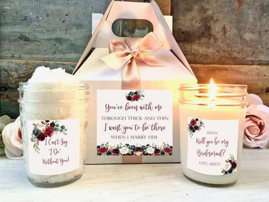 Blush Bridesmaid Proposal Gift Box | Marsala Matron of Honor Spa Set Thegiftgalashop
