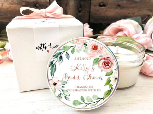 Scented Natural Soy Wax Candle Gift Set for Guest Personalized Dried Flower  Wedding Favors Bridal Baby Shower, Parties Fall Christmas 