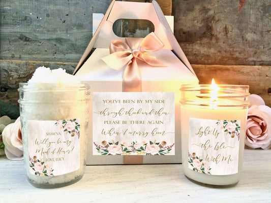Blush Floral Bridesmaid Spa Gift Set | Bridesmaid Gift Box | MOH Proposal Thegiftgalashop 
