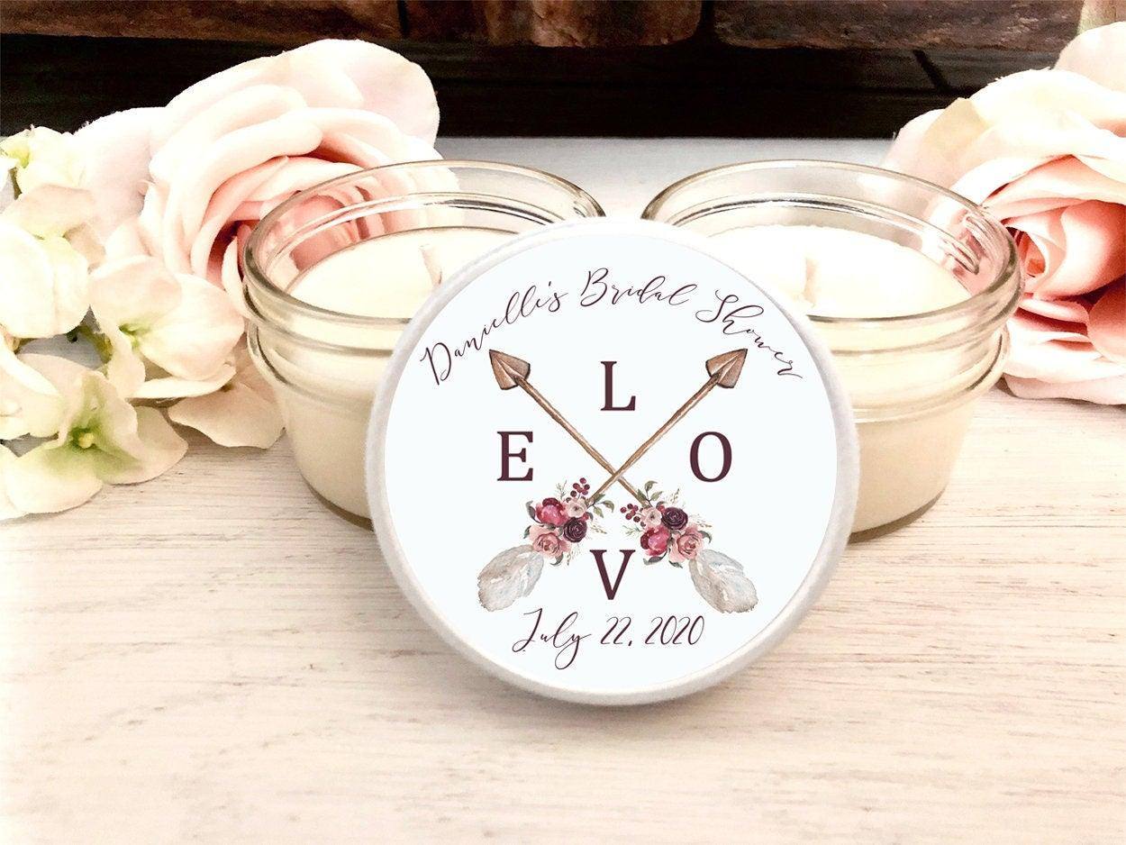 Boho Bridal Shower Favors | Personalized Candle Favors candle favors Thegiftgalashop 