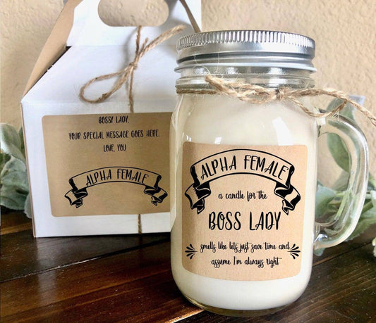 Boss Lady Gift | Funny Candle Alpha Female Thegiftgalashop 