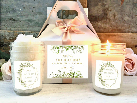 Bridesmaid Proposal Spa Gift Set | Greenery Matron of Honor Proposal Box Set Thegiftgalashop