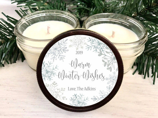 Bulk Gifts for Coworkers | Warm Winter Wishes Soy Candles candle favors Thegiftgalashop
