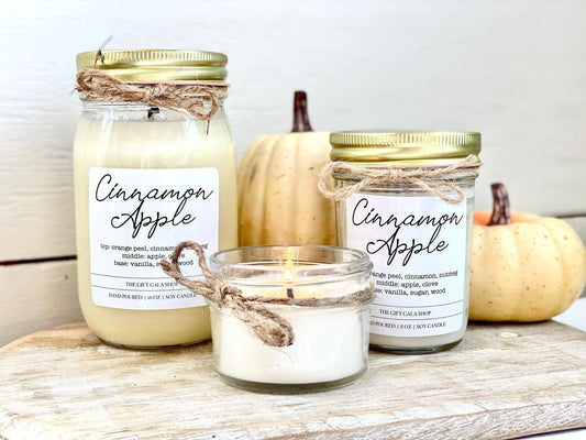 Cinnamon Apple Candle | Mason Jar Soy Candle Thegiftgalashop 