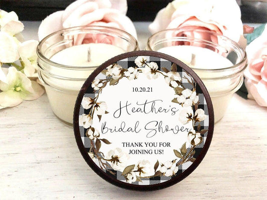 Fall Buffalo Plaid Bridal Shower | Bulk Candle Favors candle favors Thegiftgalashop