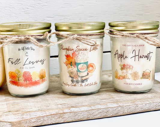 Fall Candle Gift Set | Fall Gift Ideas | Set of 3 Jar Candles Thegiftgalashop 