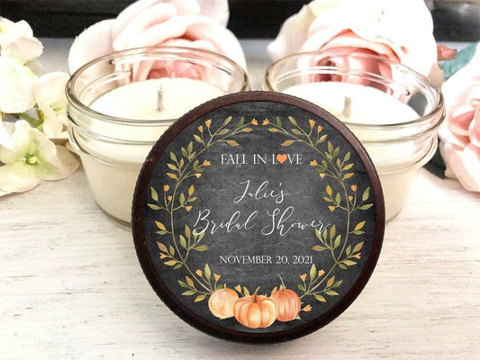 Fall In Love Bridal Shower Favors | Autumn Wedding Favors candle favors Thegiftgalashop 