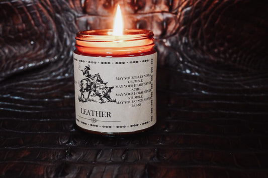 “Leather” Heritage Collection Soy candle Thegiftgalashop