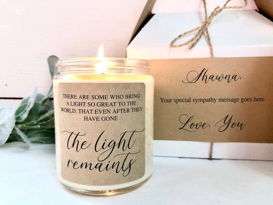 Memorial Gift | Loss of Loved One Candle | Sympathy Gift, The Light Remains Thegiftgalashop 