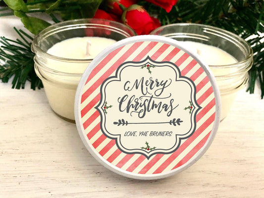 Merry Christmas Candle Favor | Bulk Soy Candle Gifts candle favors Thegiftgalashop 