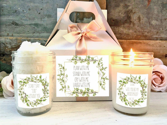 Mod Greenery Bridesmaid Proposal | Bridesmaid Spa Gift Box Thegiftgalashop