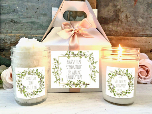 Mod Greenery Bridesmaid Proposal | Bridesmaid Spa Gift Box Thegiftgalashop