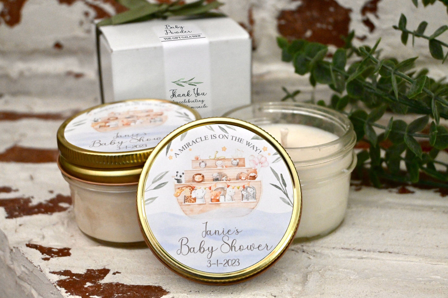 Noah's Ark Baby Shower Favors | Gender Neutral Baby Shower Candles | The Gift Gala Shop candle favors Thegiftgalashop 