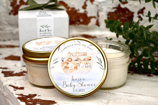 Noah's Ark Baby Shower Favors | Gender Neutral Baby Shower Candles | The Gift Gala Shop candle favors Thegiftgalashop