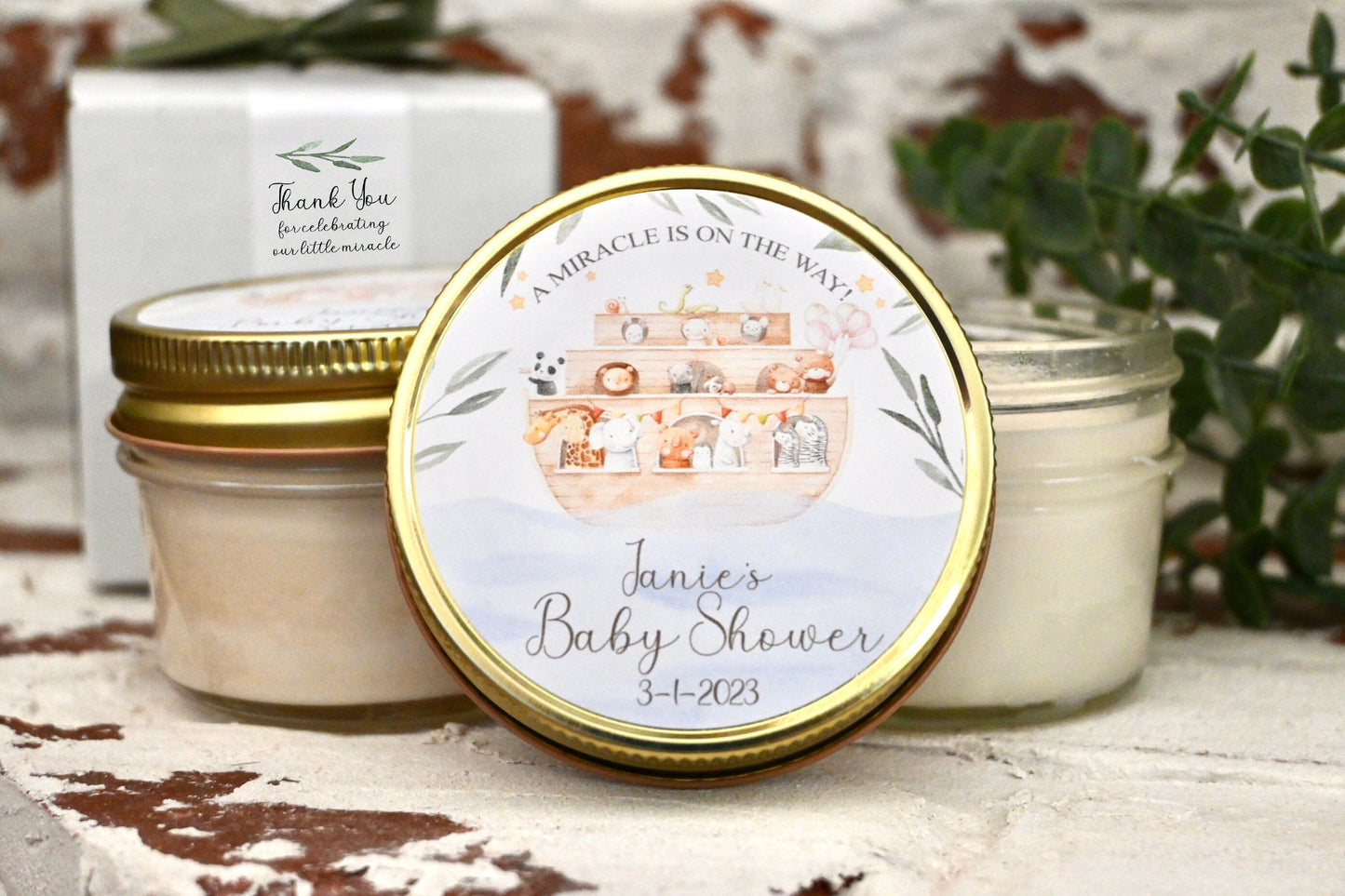 Noah's Ark Baby Shower Favors | Gender Neutral Baby Shower Candles | The Gift Gala Shop candle favors Thegiftgalashop 