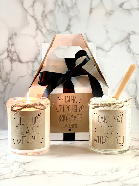 Personalized Bridesmaid Spa Box | Light Up The Aisle With Me Candle Thegiftgalashop