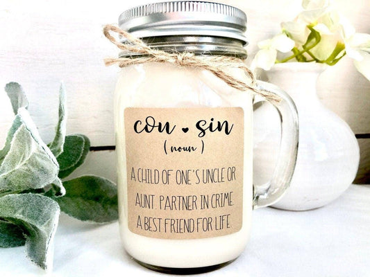 Personalized Cousin Candle | Cousin Gift Thegiftgalashop 