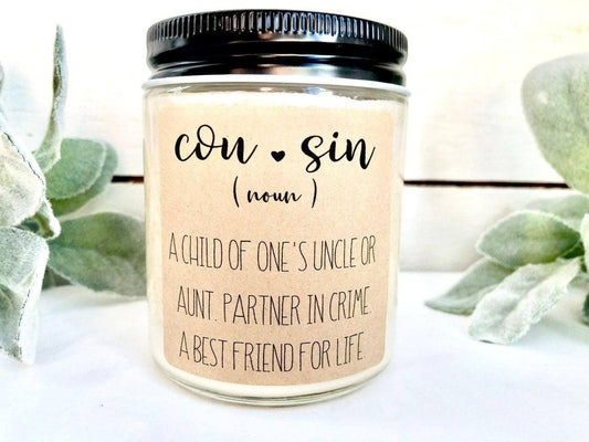 Personalized Cousin Candle | Cousin Gift Thegiftgalashop 